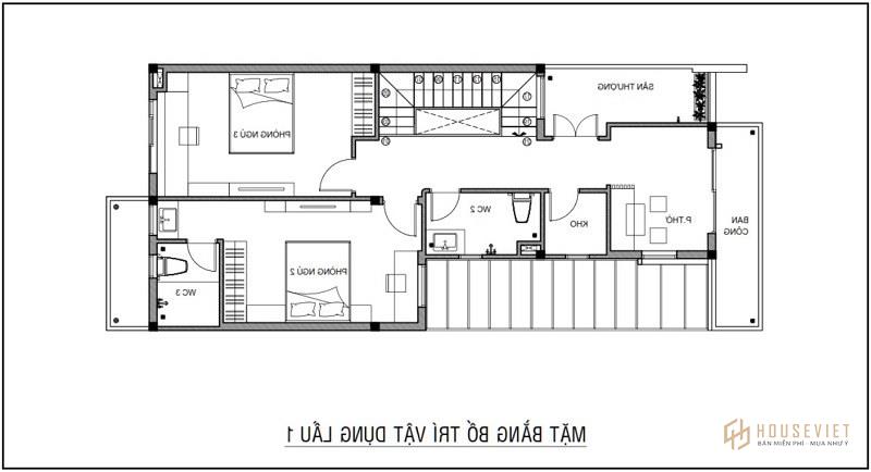 mẫu nhà hình ống 2 tầng 6x18m