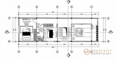 mẫu nhà hình ống 2 tầng 6x18m