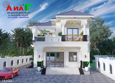 Mẫu thiết kế nhà mái thái 9m kiểu Nhật đẹp tại Châu Thành - Tiền Giang.  MS: CD141