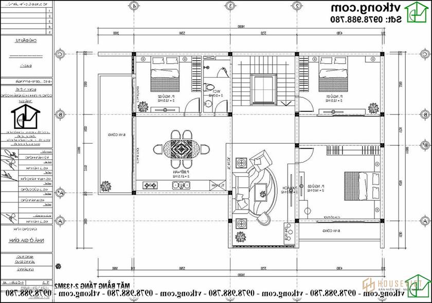 Mẫu Thiết Kế Biệt Thự 3 Tầng Mái Bằng 10x14m Tại Bắc Ninh Bt3t021