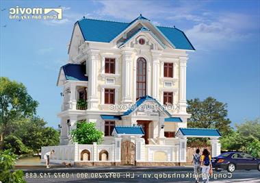 Mẫu nhà 3 tầng cổ điển đẹp lộng lẫy - MV1520