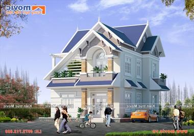 Mẫu nhà đẹp 2 tầng hiện đại mái vát 04 phòng ngủ - BT1701