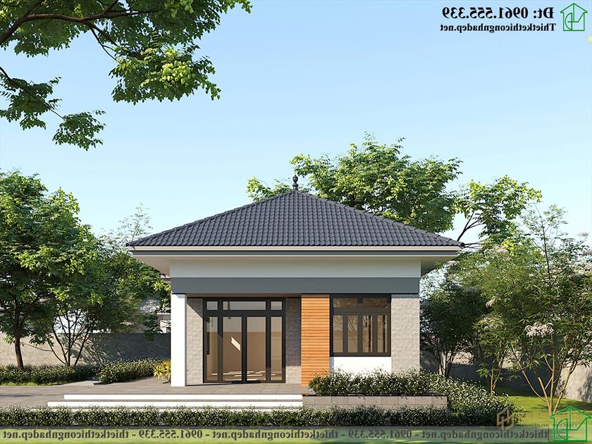 Mẫu nhà cấp 4 mái thái 7x14m kiểu Nhật NDNC4173