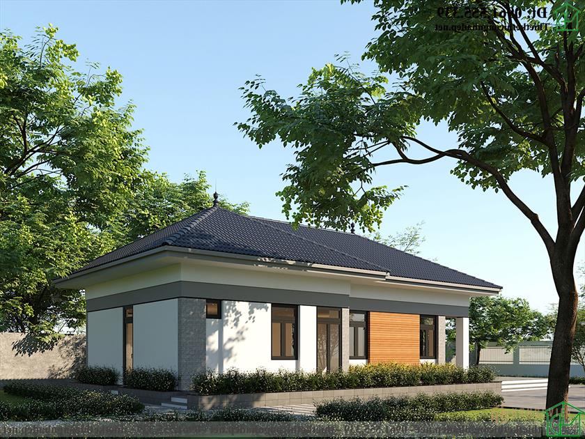 Mẫu nhà cấp 4 mái thái giá rẻ kiểu nhật NDNC4173