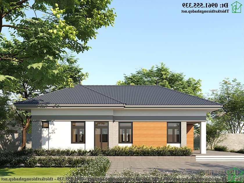 Mẫu thiết kế nhà cấp 4 mái thái đẹp NDNC4173