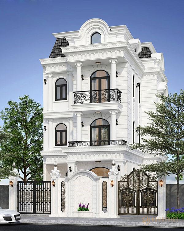 Xây nhà 3 tầng tân cổ điển đòi hỏi sự tỉ mỉ và cẩn thận với những đường phào chỉ