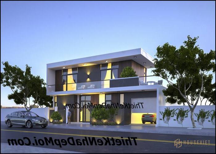mẫu nhà ngang 2 tầng hiện đại
