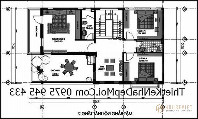 Công năng nội thất nhà biệt thự 2 tầng mái thái đẹp ở nông thôn