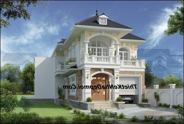 Kiểu biệt thự mini 2 tầng đẹp 10m