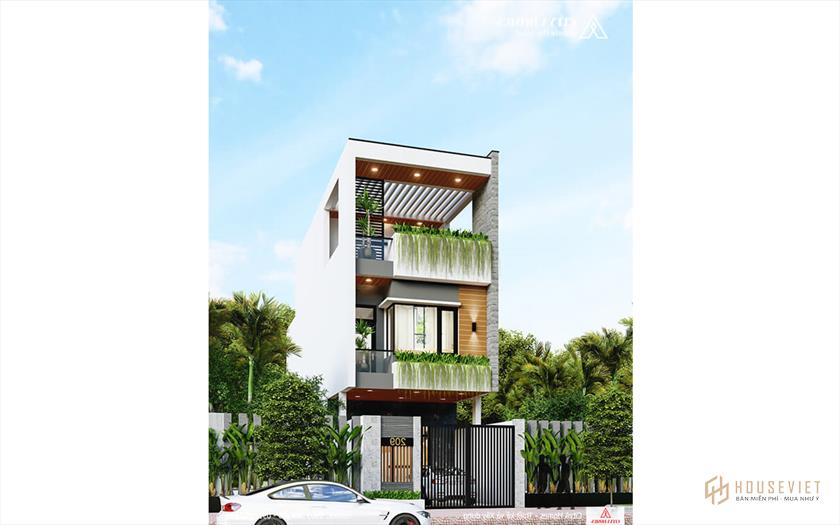Mặt tiền nhà phố 5m hiện đại 2,5 tầng