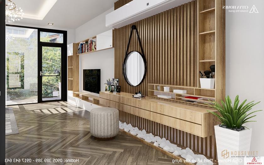 Nội thất phòng ngủ sử dụng chất liệu gỗ