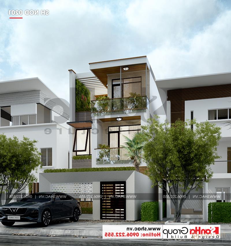 Mẫu nhà ống 3 tầng đẹp hiện đại diện tích 6,2x12,5m tại Bắc Ninh - SH NOD 0201 16 Mẫu nhà ống 3 tầng hiện đại đẹp tại Bắc Ninh toát lên vẻ sang trọng tinh tế