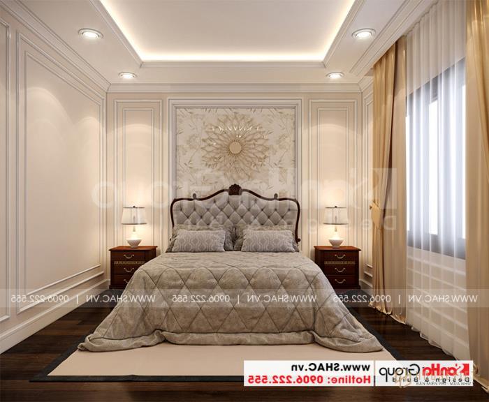 Nhà phố 3 tầng mặt tiền 12m rộng 180m2 - SH BTP 0147 17 Mẫu phòng ngủ đẹp trang trí theo phong cách tân cổ điển sang trọng