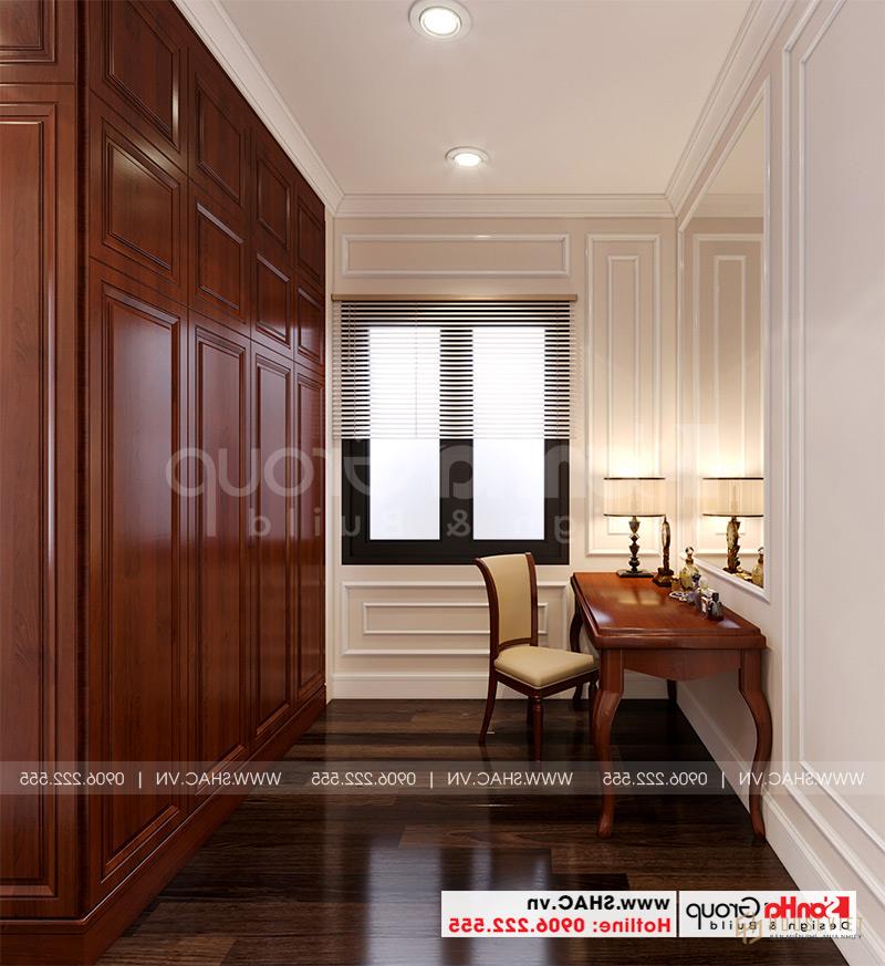 Nhà phố 3 tầng mặt tiền 12m rộng 180m2 - SH BTP 0147 18 Sàn gỗ và tủ gỗ, bàn ghế gỗ được sử dụng nhiều trong phòng ngủ