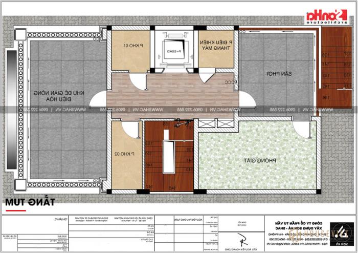 Mẫu cho thuê căn hộ khách sạn tân cổ điển tiêu chuẩn 3 sao tại Hải Phòng - SH KS 0066 25 Bản vẽ chi tiết công năng tầng áp mái khách sạn kết hợp căn hộ tiêu chuẩn 3 sao cho thuê tại Hải Phòng