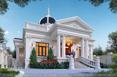 Mẫu biệt thự 1 tầng cổ điển duyên dáng (TGDĐ: Ông Lâm - Tiền Giang) BT12437