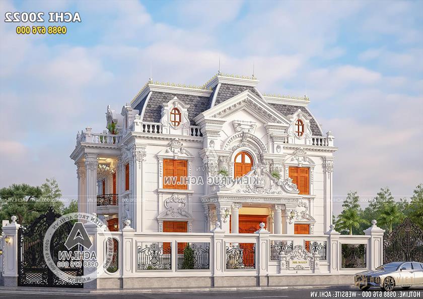 Thiết kế biệt thự 2 tầng 1 tum với những đường nét hoa văn tinh tế Thiết kế biệt thự 2 tầng 1 tum với những đường nét hoa văn tinh tế