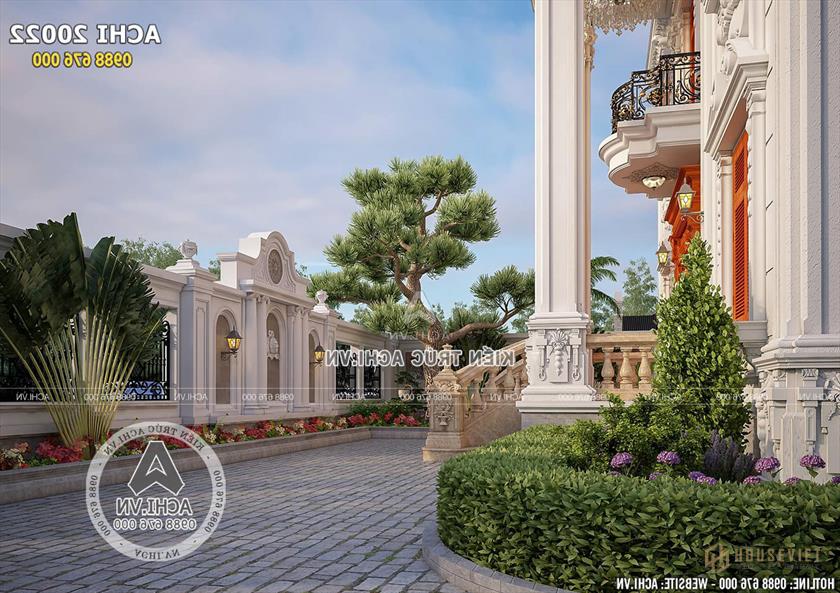 Một góc sân vườn của mẫu biệt thự 2 tầng 1 tum đẹp và cuốn hút. Một góc sân vườn của mẫu biệt thự 2 tầng 1 tum đẹp và cuốn hút.