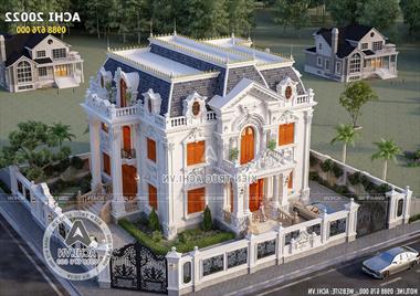 Mẫu thiết kế biệt thự tân cổ điển 2 tầng 1 tum tại Vĩnh Long - ACHI 20022