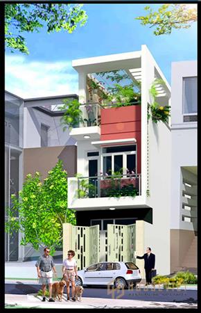 Phối cảnh mặt tiền nhà ống 2 tầng hiện đại Phối cảnh mặt tiền nhà ống đẹp