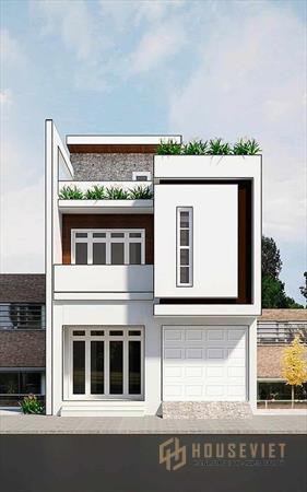 Mẫu nhà ống có tầng tum nổi bật bản vẽ thiết kế nhà ống 2 tầng 1 tum