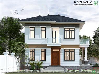 Mẫu thiết kế biệt thự 2 tầng 9x9m mái thái tại Thanh Oai Hà Nội NDBT2T118