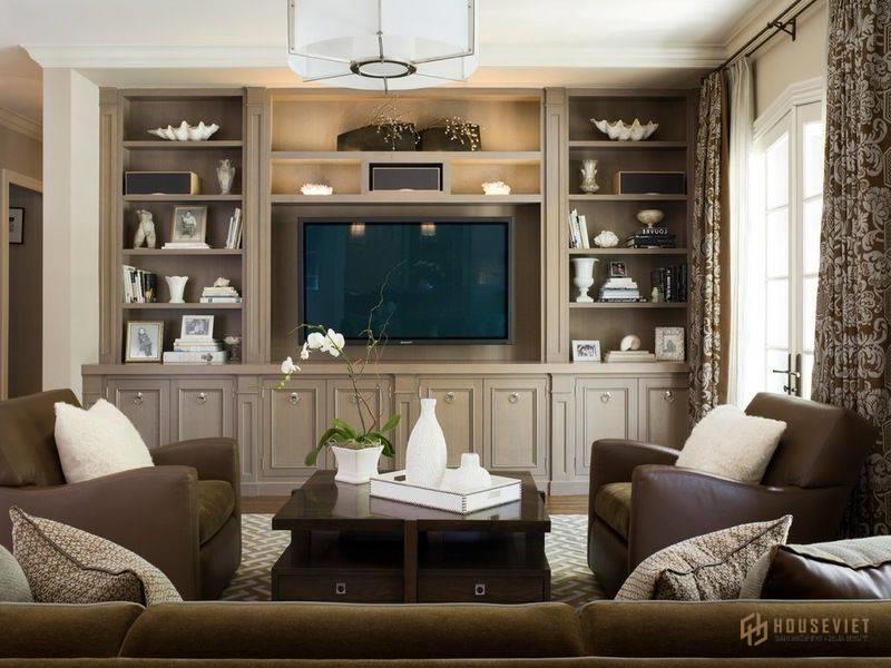 Thiết kế tủ âm tường phòng khách giúp tối ưu không gian