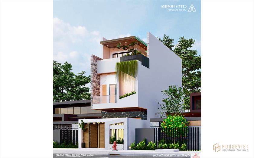 Mặt tiền nhà phố 2 tầng 1 tum