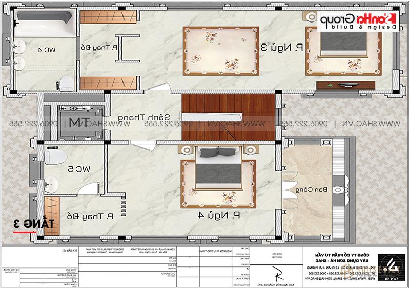 Biệt thự tân cổ điển 3 tầng rộng 300m2 có gara sân cổng đẹp – SH BTP 0162 10 Công năng sử dụng tối ưu của tầng 3 căn biệt thự tân cổ điển nằm giữa Thủ đô