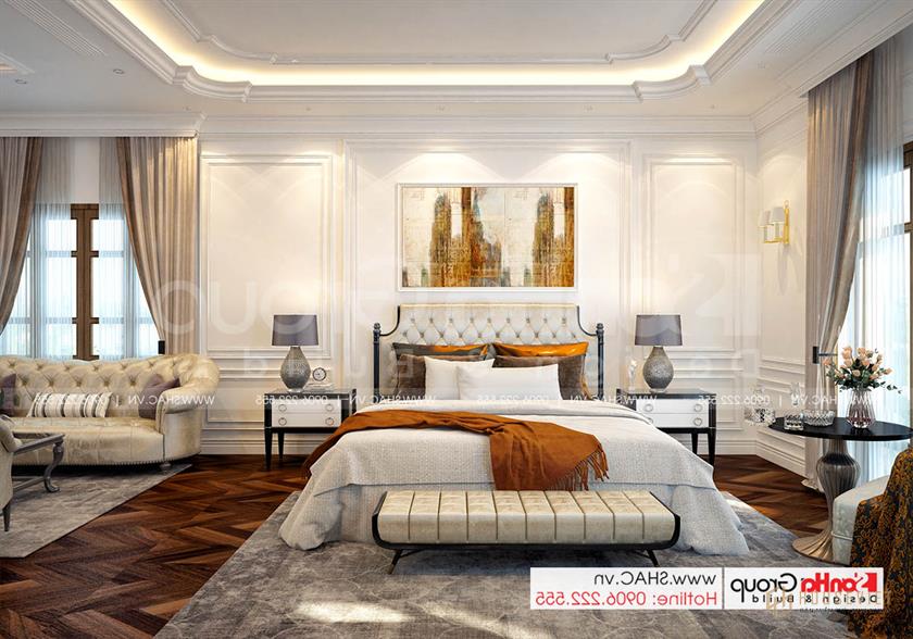 Biệt thự tân cổ điển 3 tầng rộng 300m2 có gara sân cổng đẹp – SH BTP 0162 29 Thiết kế nội thất phòng ngủ cho con trai gia chủ