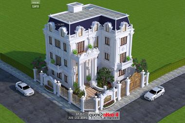 Biệt thự tân cổ điển 3 tầng rộng 300m2 có gara sân cổng đẹp – SH BTP 0162