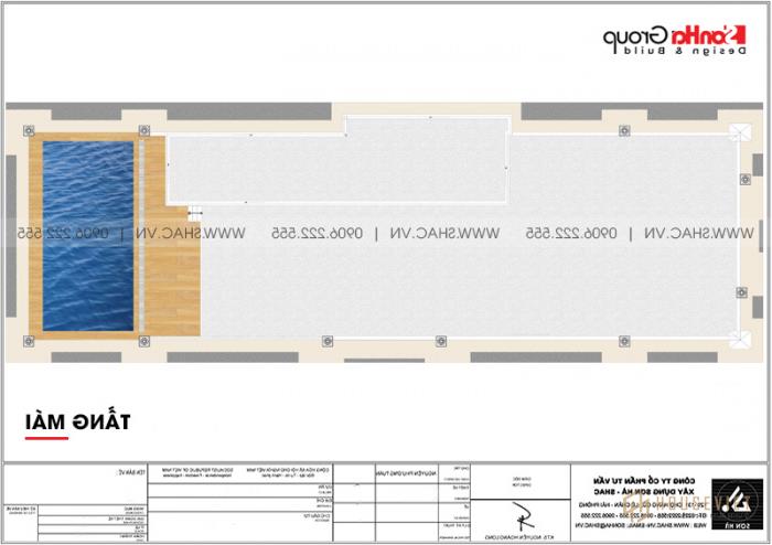 Mẫu thiết kế khách sạn 3 sao tân cổ điển 9 tầng tại Phú Quốc - SH KS 0068 33 Mặt bằng mái của khách sạn 3 sao tân cổ điển 9 tầng tại Phú Quốc