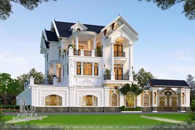 Mẫu biệt thự tân cổ điển 3 tầng mái thái (Chủ đầu tư: Anh Hoàn - Hải Dương) BT32440
