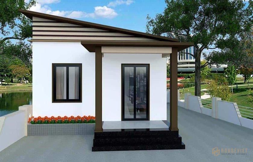 Mẫu thiết kế nhà 1 tầng mái xéo đẹp