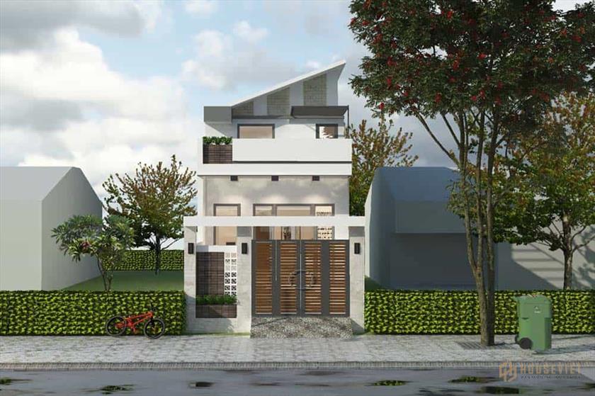 Mẫu thiết kế nhà cấp 4 1 tum nhỏ 4x15m