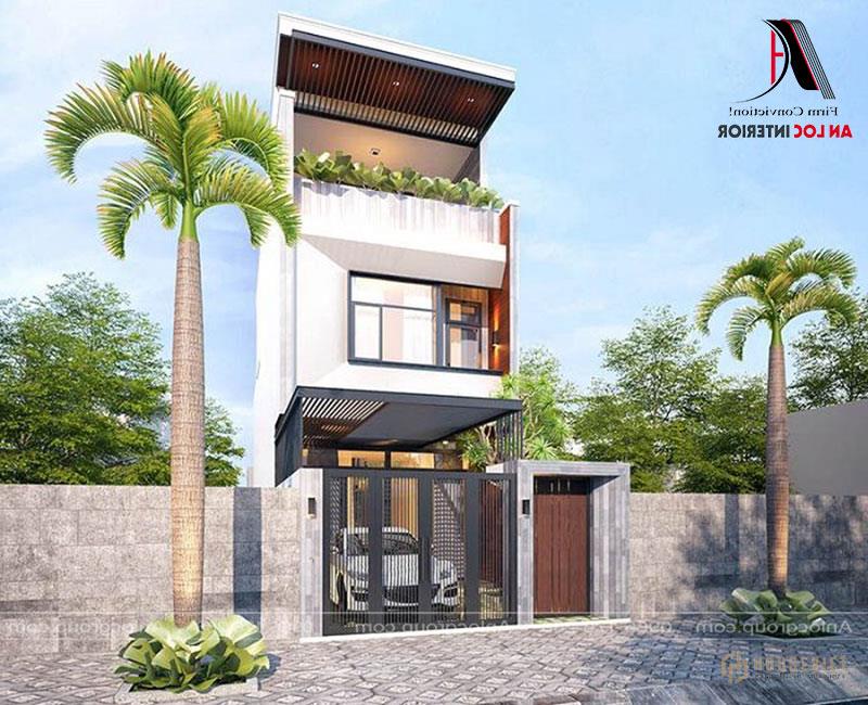 Mặt tiền được kết cấu hiện đại nhưng không kém phần tinh tế và tỉ mỉ