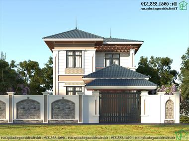 Mẫu thiết kế biệt thự 2 tầng 10x12m mái thái ở Thái Bình NDBT2T119