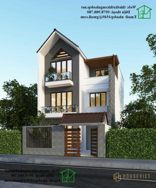 Nhà phố 3 tầng 8x14m hiện đại