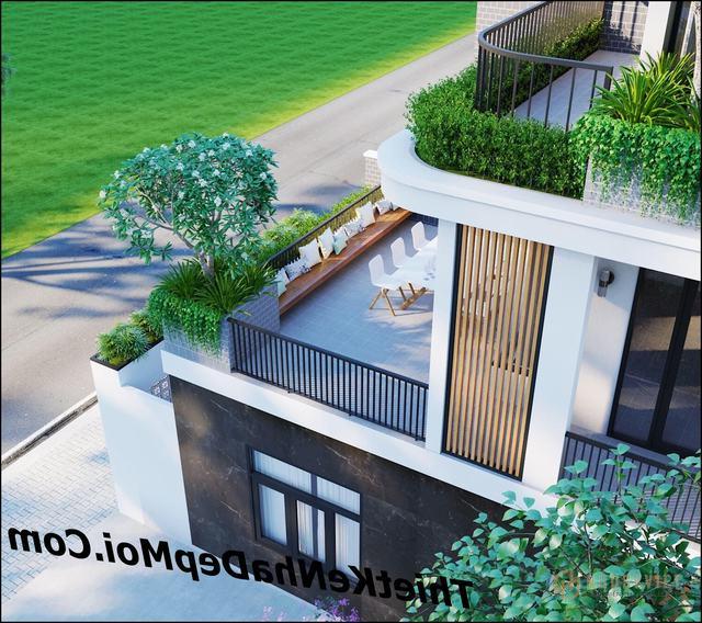 Thiết kế nhà hiện đại 2 mặt tiền