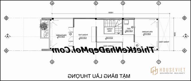 Phương án nội thất nhà đẹp 1 trệt 2 lầu 1 sân thượng rộng 4,5m sâu 18m 80m2