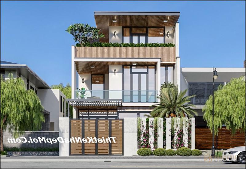 Nhà đẹp Tiền Giang có sân thượng