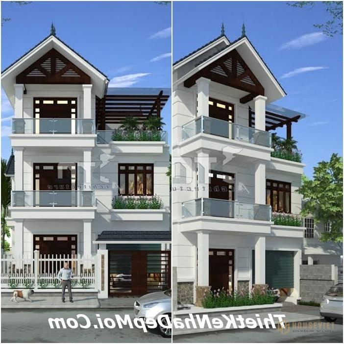 Biệt thự 2 tầng 1 tum mặt tiền 8m