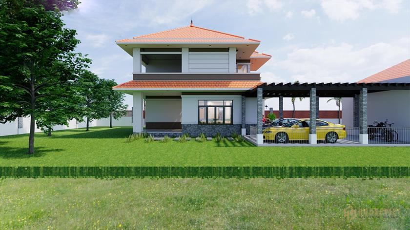 Des formes simples et solides aident la maison à avoir un aspect flexible mais très solide