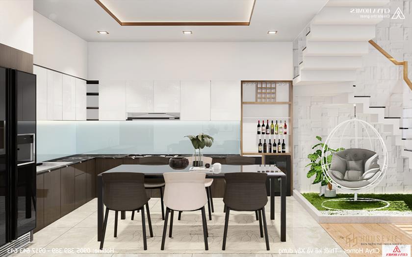 Nhà bếp tiện nghi và tối giản