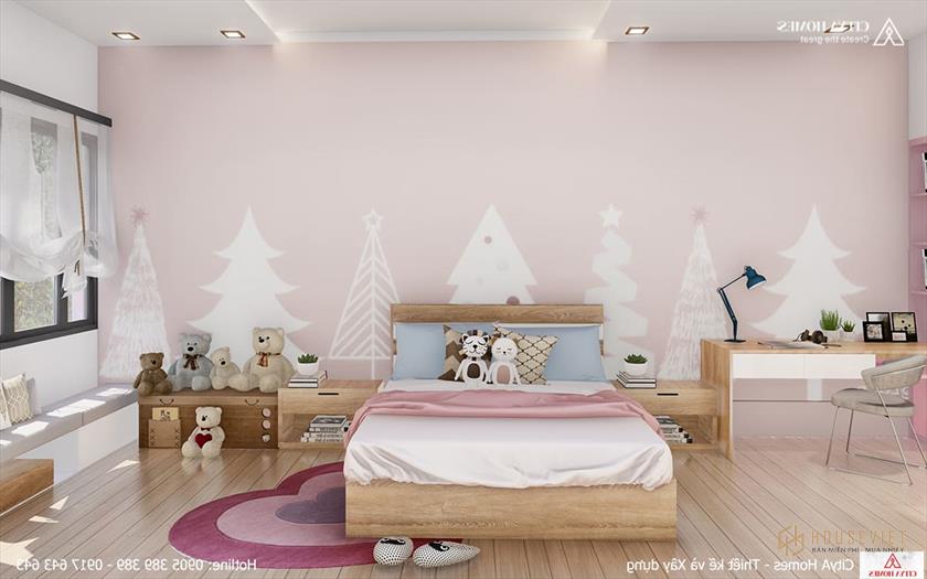 Phòng ngủ của con gái thoáng và rộng