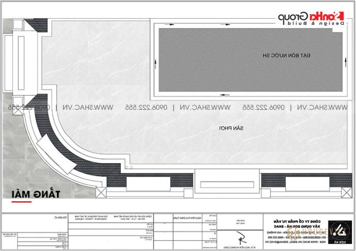 Mẫu thiết kế nhà lô góc 2 mặt tiền tân cổ điển 3 tầng tại Hà Nội - SH NOP 0205 18 Bản vẽ mặt bằng công năng nhà ống 3 tầng tân cổ điển mái thái sang trọng và tiện nghi