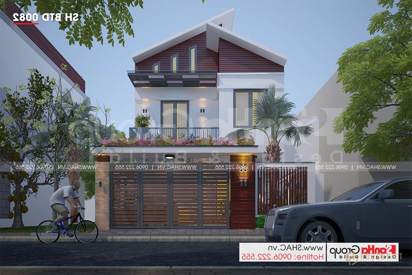 Không gian tiện nghi trong biệt thự hiện đại 2 tầng 92m2 – SH BTD 0082 2 Thiết kế biệt thự hiện đại diện tích 92m2 tại Hải Phòng