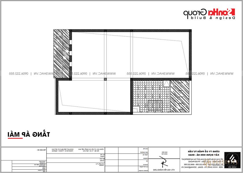 Không gian tiện nghi trong biệt thự hiện đại 2 tầng 92m2 – SH BTD 0082 7 Tầng áp mái thiết kế biệt thự hiện đại tại Hải Phòng