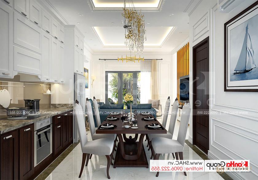 Không gian tiện nghi trong biệt thự hiện đại 2 tầng 92m2 – SH BTD 0082 12 Phòng ăn sang trọng và tinh tế của biệt thự mini 2 tầng tại Hải Phòng