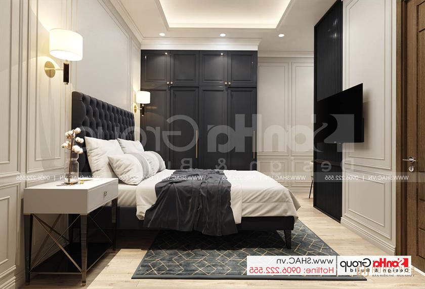 Không gian tiện nghi trong biệt thự hiện đại 2 tầng 92m2 – SH BTD 0082 17 Thiết kế phòng ngủ 2 trong biệt thự hiện đại SH BTD 0082